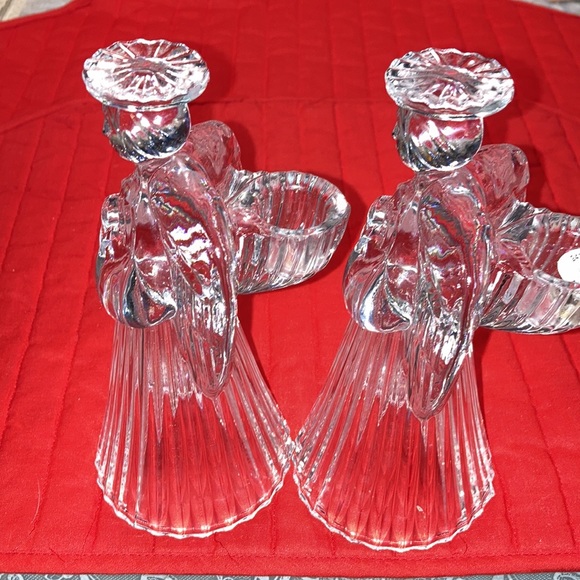 VTG Pr. 24% full lead crystal praying angels w/candleholders on back $25 - Picture 6 of 12
